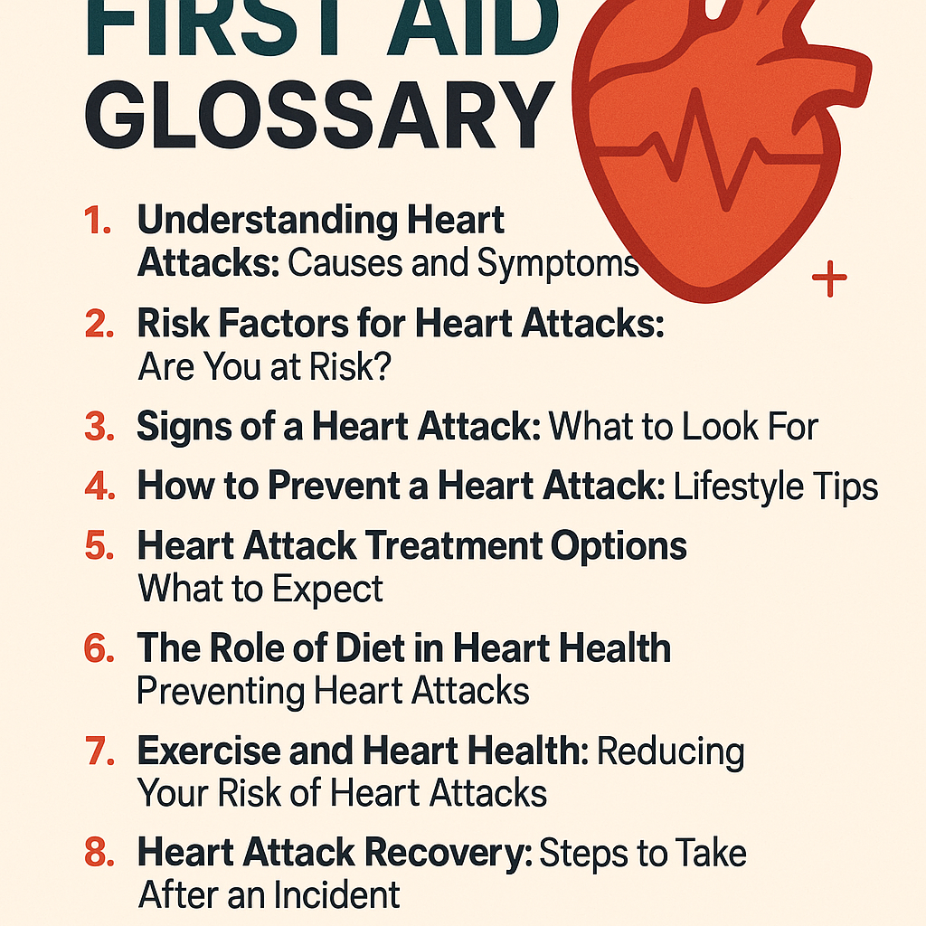 1. Understanding Heart Attacks: Causes and Symptoms 2. Risk Factors for Heart Attacks: Are You at Risk? 3. Signs of a Heart Attack: What to Look For 4. How to Prevent a Heart Attack: Lifestyle Tips 5. Heart Attack Treatment Options: What to Expect 6. The Role of Diet in Heart Health: Preventing Heart Attacks 7. Exercise and Heart Health: Reducing Your Risk of Heart Attacks 8. Heart Attack Recovery: Steps to Take After an Incident 9. Emergency Response: What to Do During a Heart Attack 10. The Importance of Regular Check-ups for Heart Health