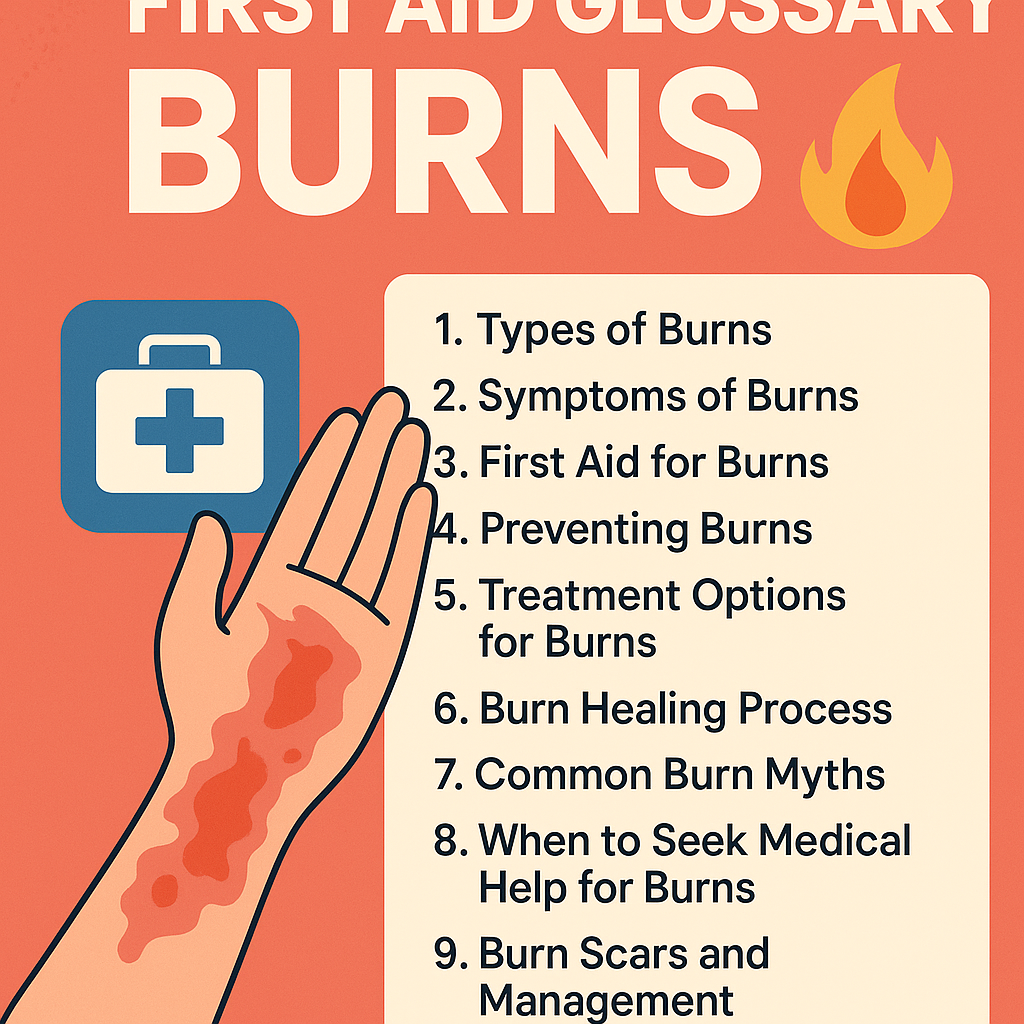 1. Types of Burns 2. Symptoms of Burns 3. First Aid for Burns 4. Preventing Burns 5. Treatment Options for Burns 6. Burn Healing Process 7. Common Burn Myths 8. When to Seek Medical Help for Burns 9. Burn Scars and Management 10. Resources for Burn Survivors