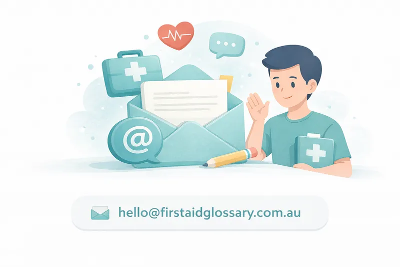 a person contacting first aid glossary