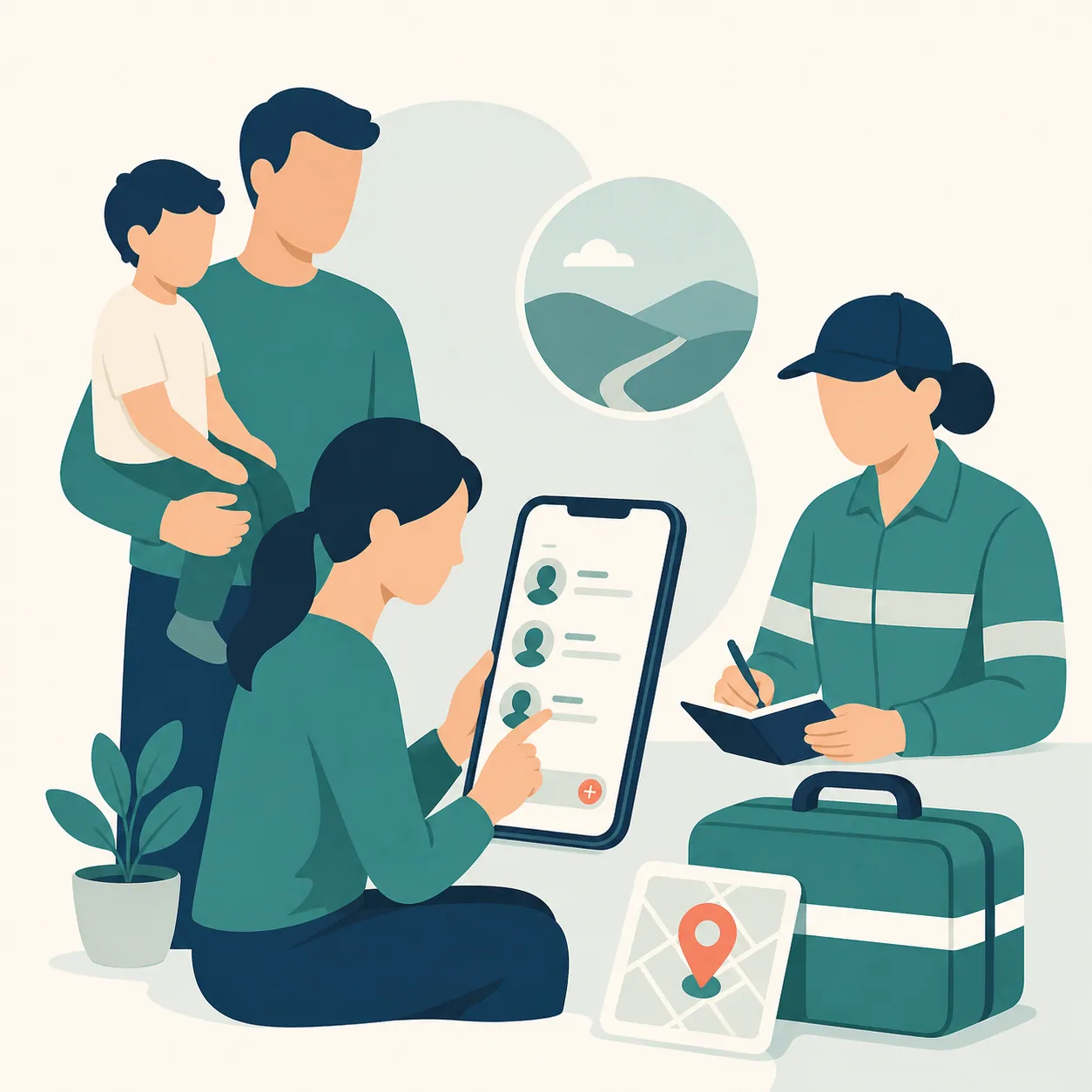 First aid illustration: Emergency Contacts