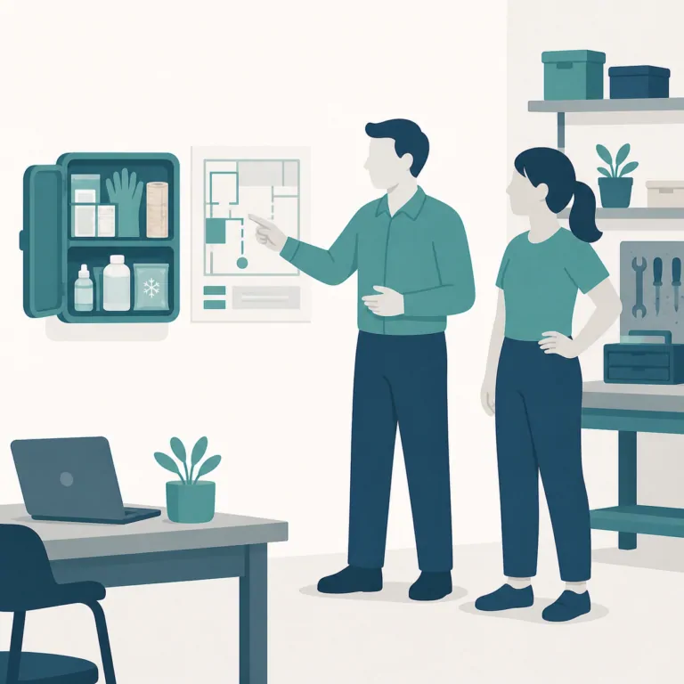 First aid illustration: First Aid at Work
