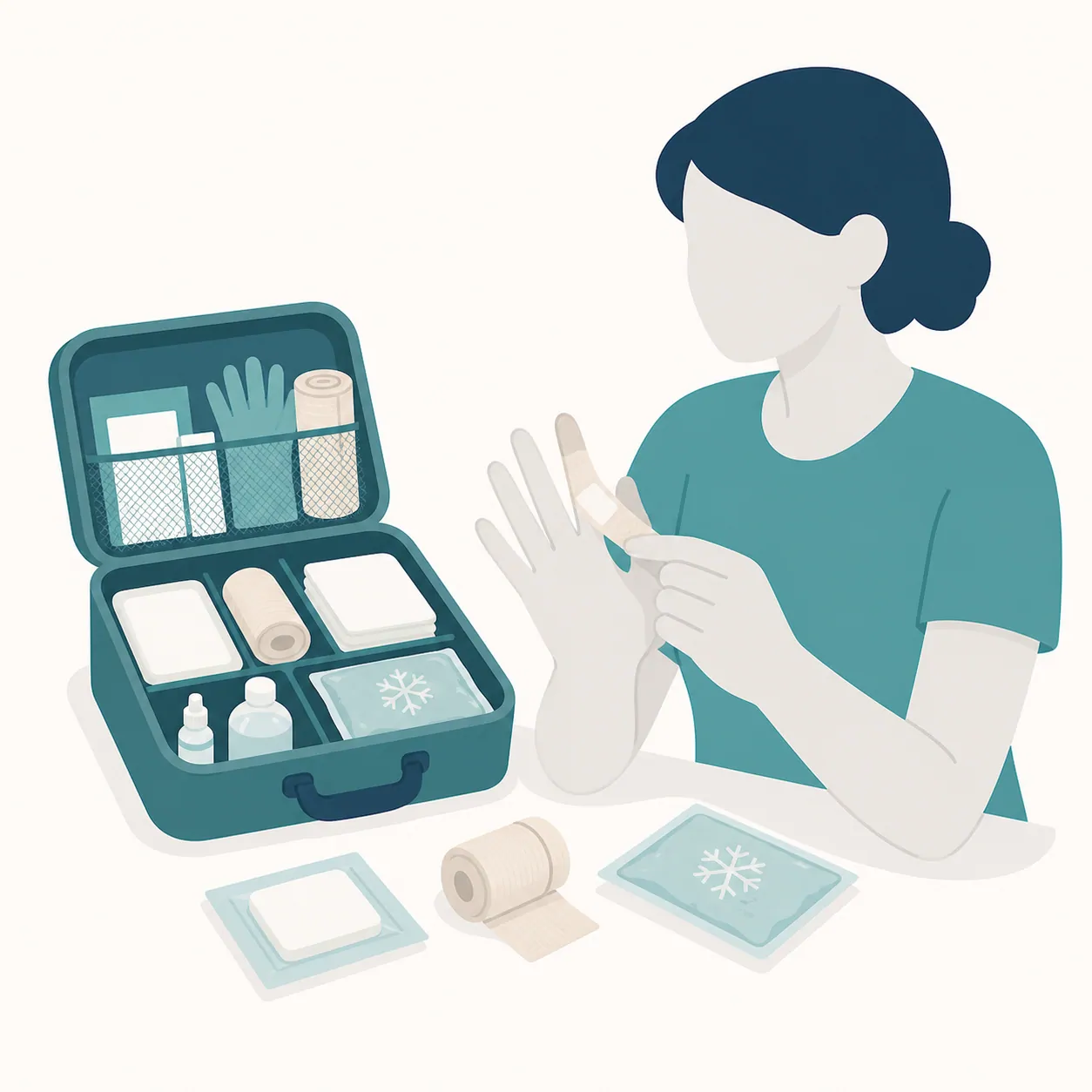 First aid illustration: First Aid for Cuts