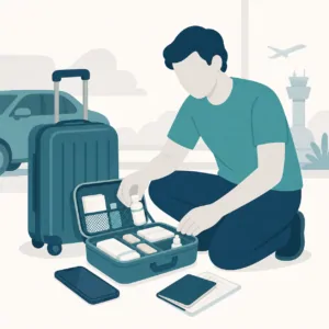 First aid illustration: First Aid While Travelling