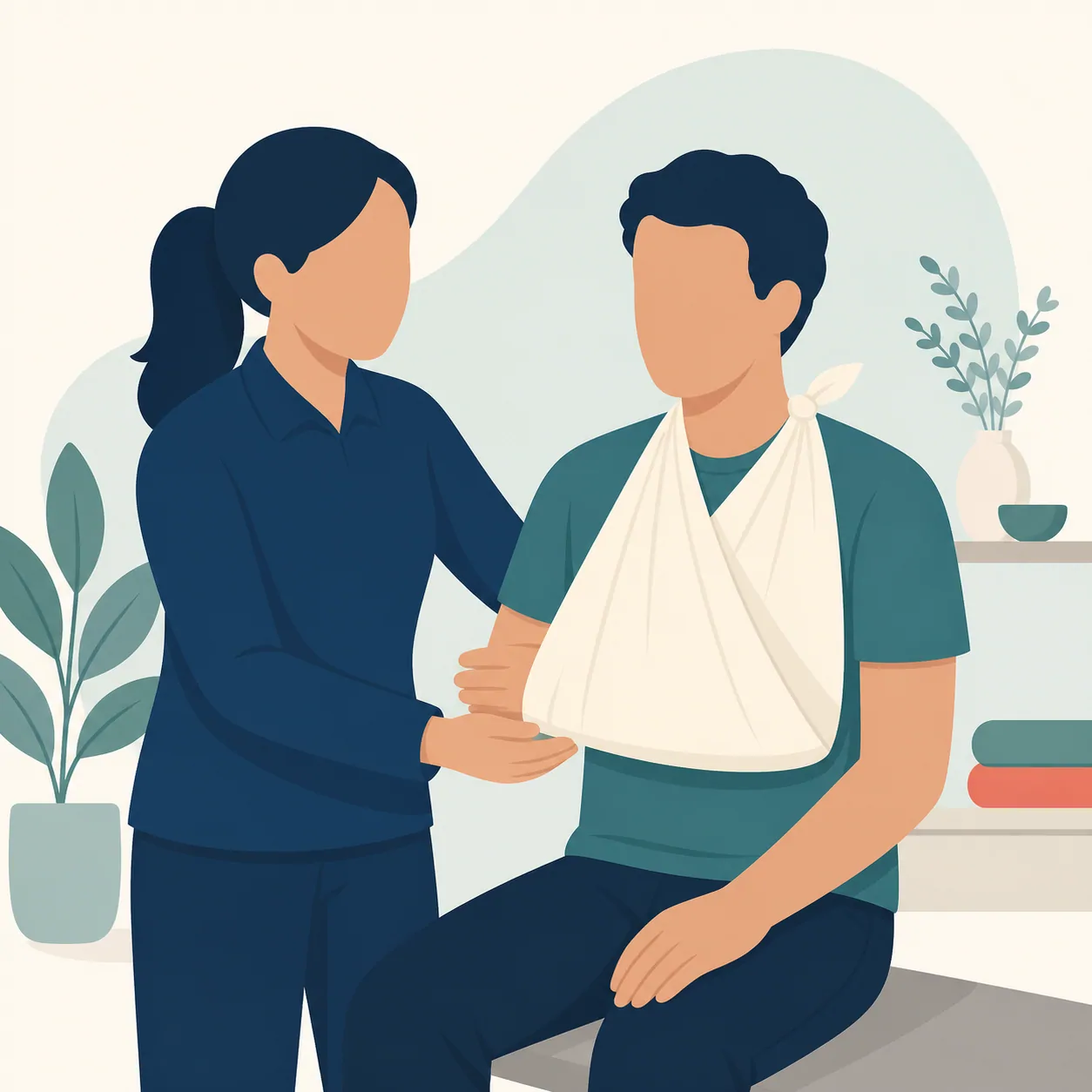 First aid illustration: Triangular Bandage