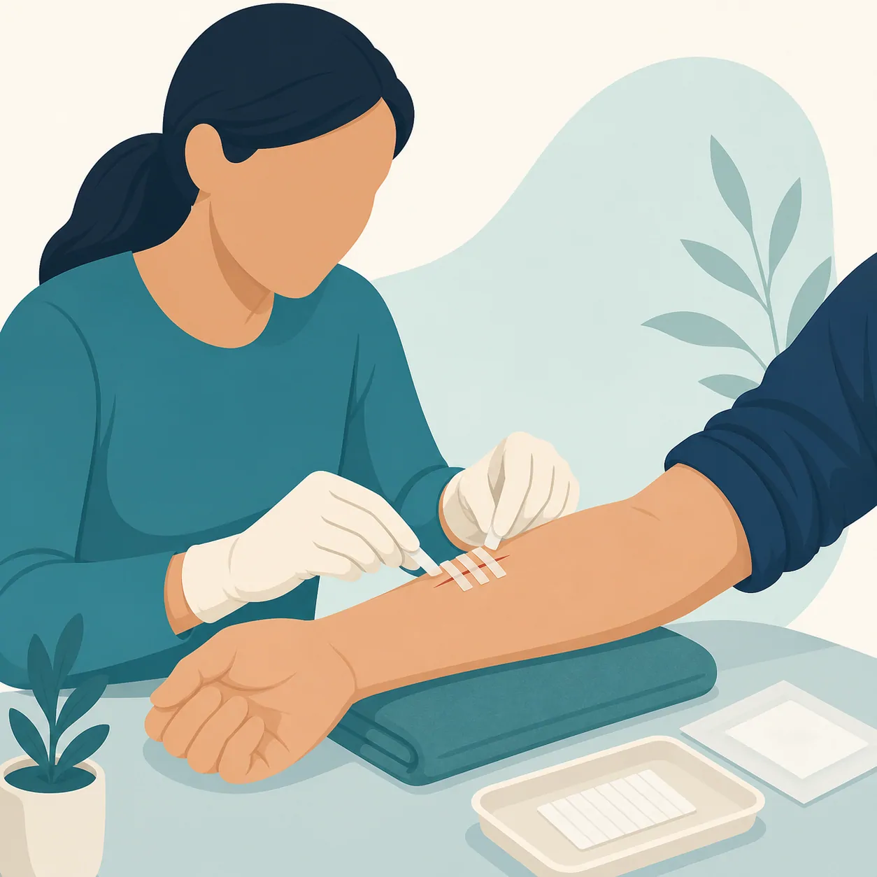 First aid illustration: Wound Closure Strips